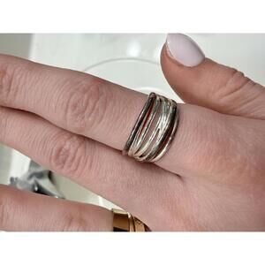 Multi-Band Real 925 Silver Ring